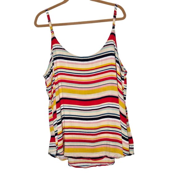 Torrid Womens Multicolor Striped Sleeveless Spaghetti Camisole Top Flowy 3 3X - Picture 2 of 8